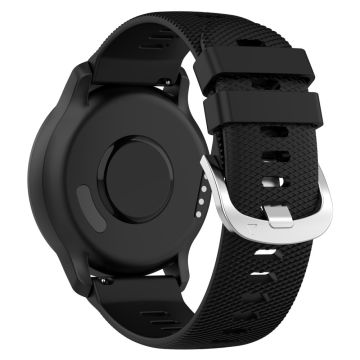 20 mm silikonrem med tverrstripemønster for Garmin-klokke - Svart