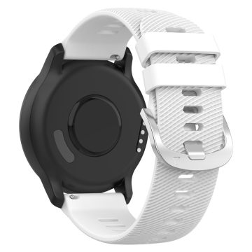 20 mm silikonrem med tverrstripemønster for Garmin-klokke - Hvit