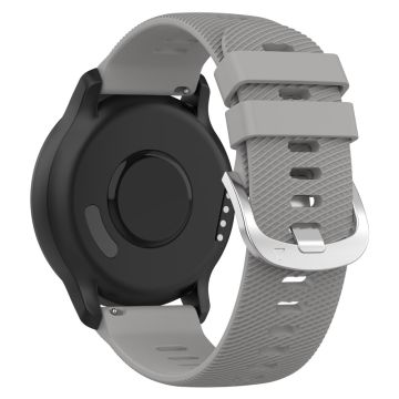 20 mm silikonrem med tverrstripemønster for Garmin-klokke - Lysegrå