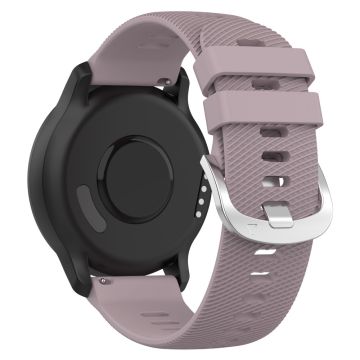 20 mm silikonrem med tverrstripemønster for Garmin-klokke - Lyselilla