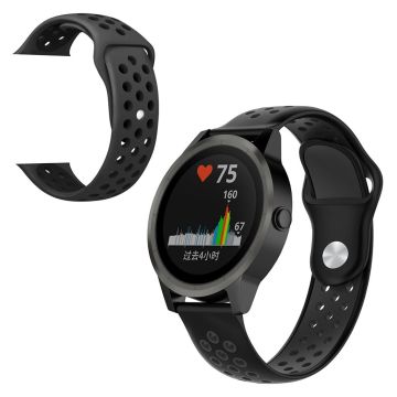 Garmin Forerunner 245 Music tofarget silikonarmbånd - Svart / Mørkegrå