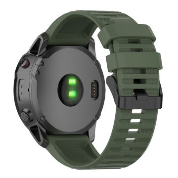 22 mm Garmin Forerunner 945 / Fenix 6 / 5 klokkerem i silikon - Militærgrønn