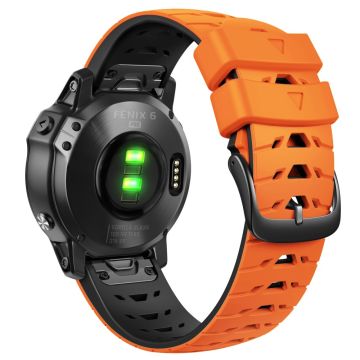 Silikonrem for Amazfit / Garmin / Coros-klokke - Oransje / Svart