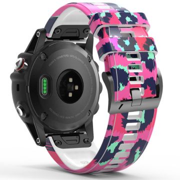 Mønstret silikonrem for Garmin / Amazfit og Coros-klokke - Rose Leopard