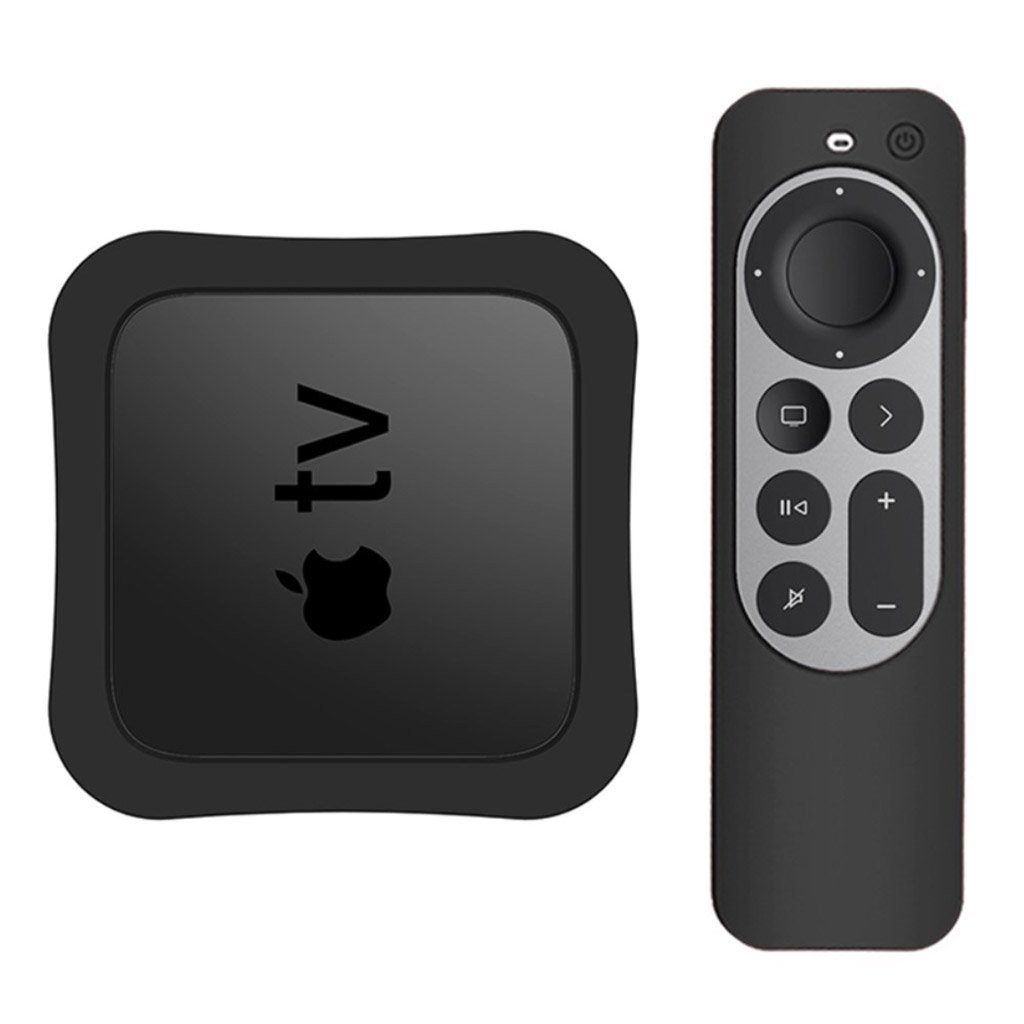 Apple TV 4K (2021) digitalbox + silikondeksel for kontroller - Svart