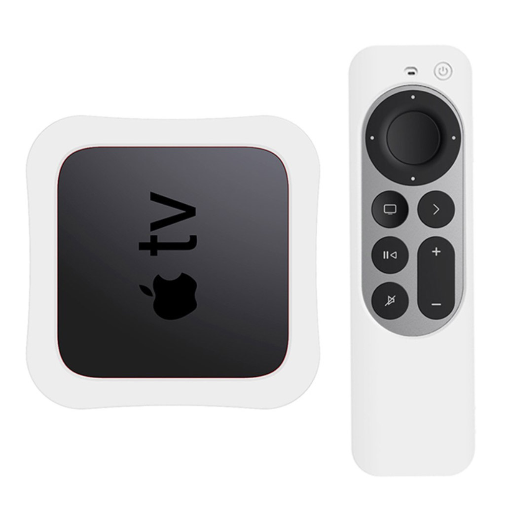 Apple TV 4K (2021) digitalbox + silikondeksel for kontroller - Hvit