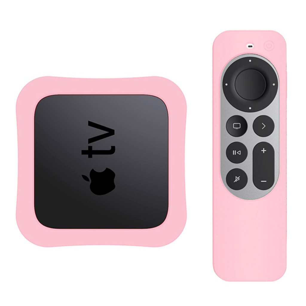 Apple TV 4K (2021) digitalbox + silikondeksel for kontroller - Rosa