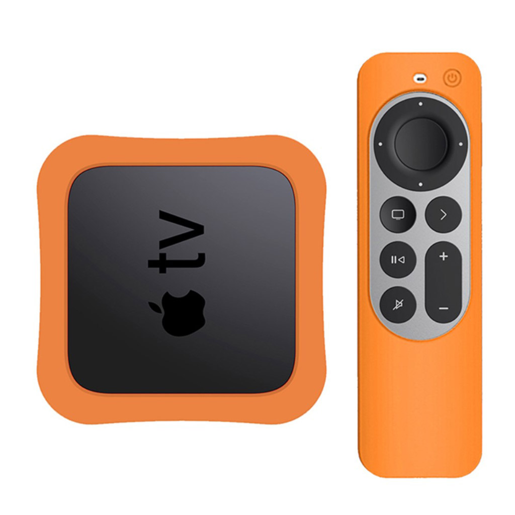 Apple TV 4K (2021) digitalbox + silikondeksel for kontroller - Oransje