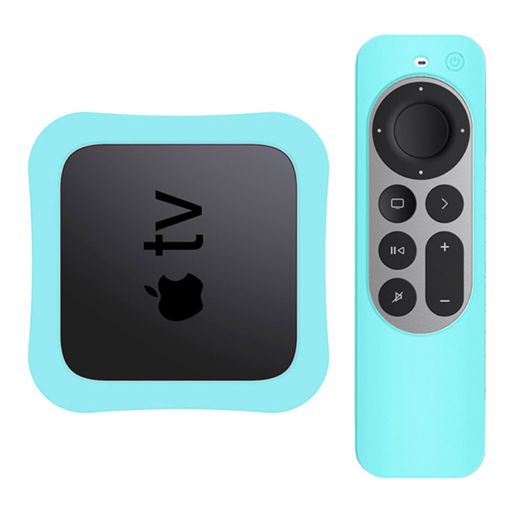 Apple TV 4K (2021) digitalbox + silikondeksel for kontroller - Lysegrønn