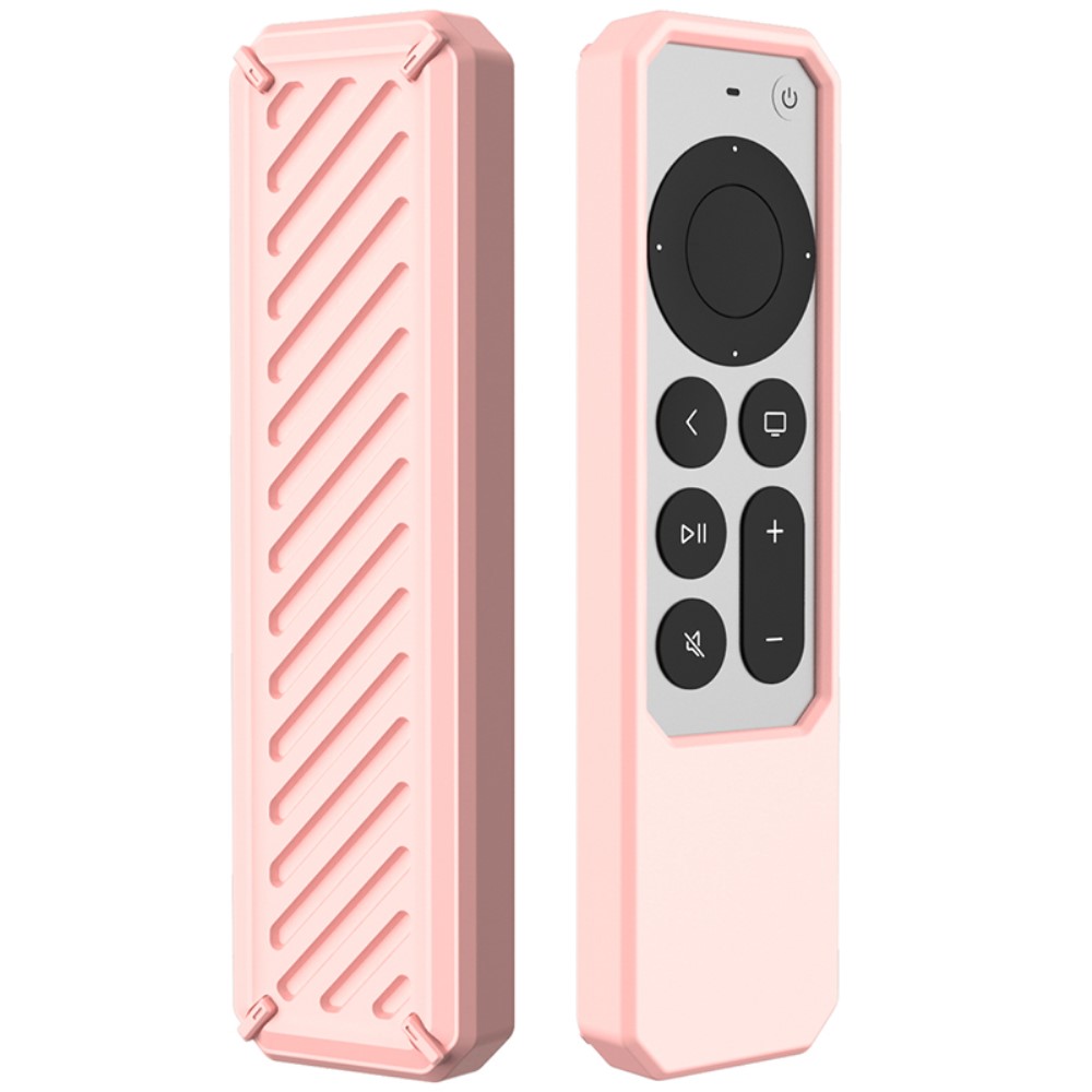 Silikondeksel med twill-design for Apple TV 4K (2021) - Rosa