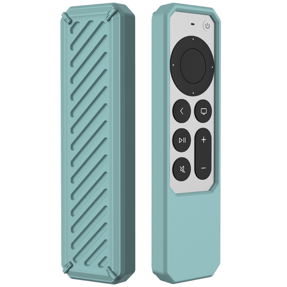 Silikondeksel med twill-design for Apple TV 4K (2021) - Cyan