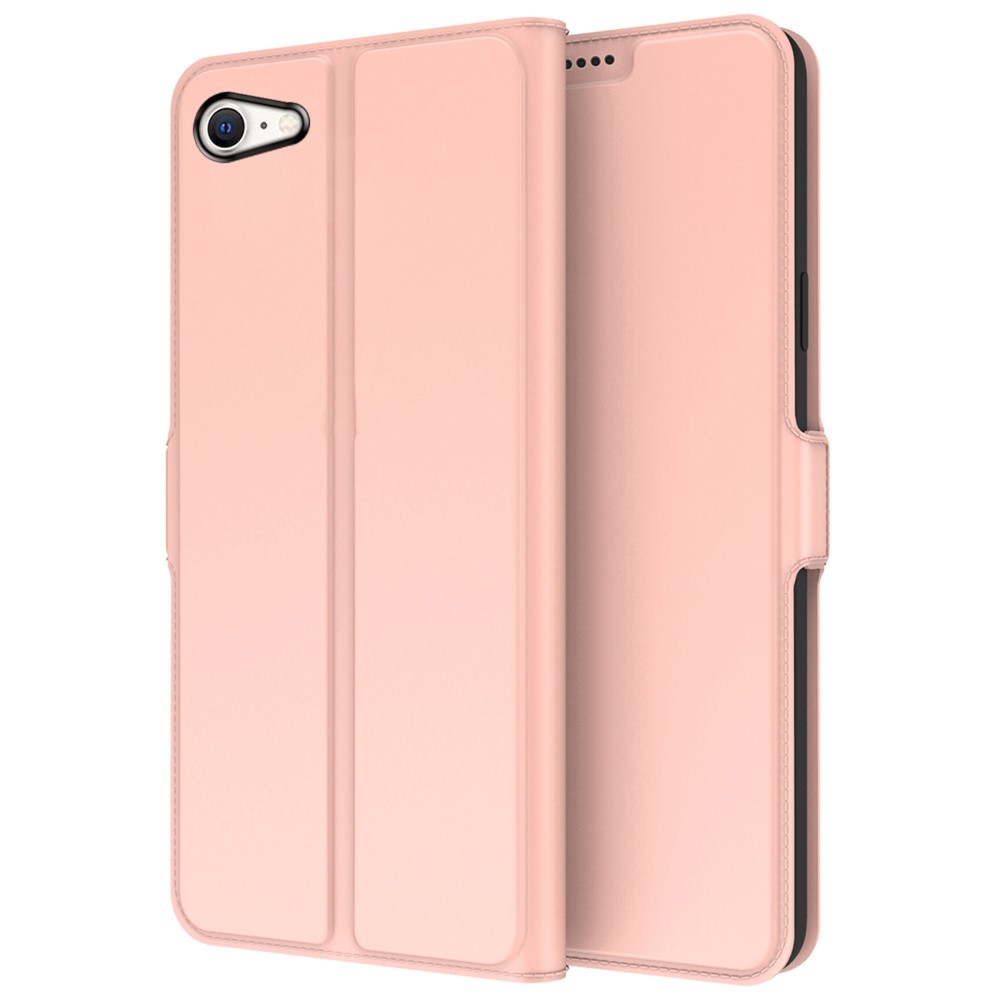 Glatt og tynt premium PU-skinnetui for iPhone SE (2022) / iPhone SE 2020 / iPhone 7 - Rose Gull