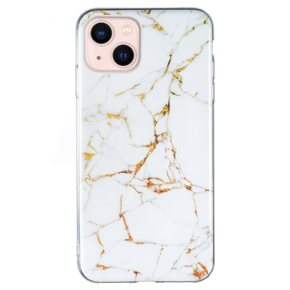 Marble iPhone 14 Etui - Hvit