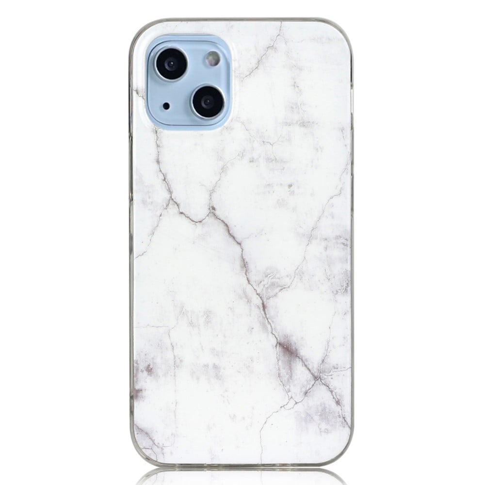 Marble iPhone 14 Etui - Hvit Klinkekule