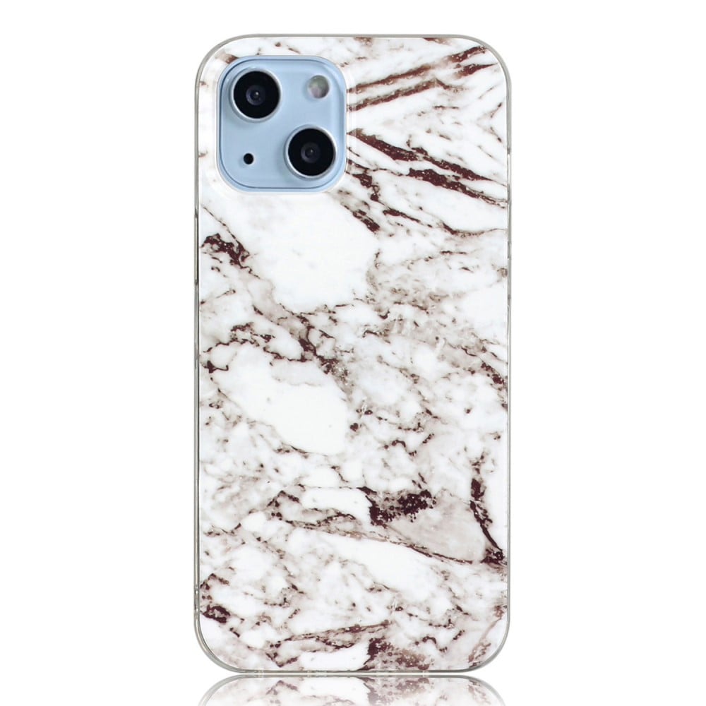 Marble iPhone 14 Etui - Hvit Klinkekule