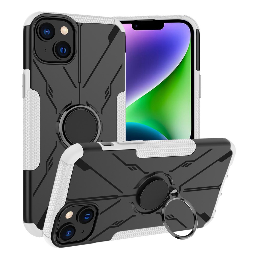 Kickstand-deksel med magnetisk ark for iPhone 14 - Hvit