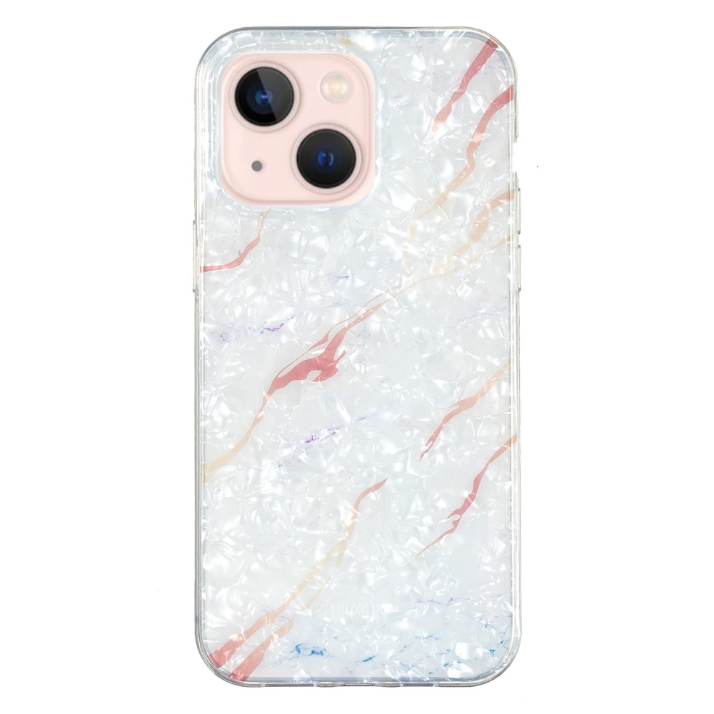 Marble iPhone 14 Etui - Hvit Klinkekule