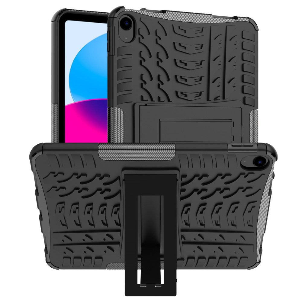 Dekkmønstret kickstand-etui for iPad 10.9 (2022) - Svart