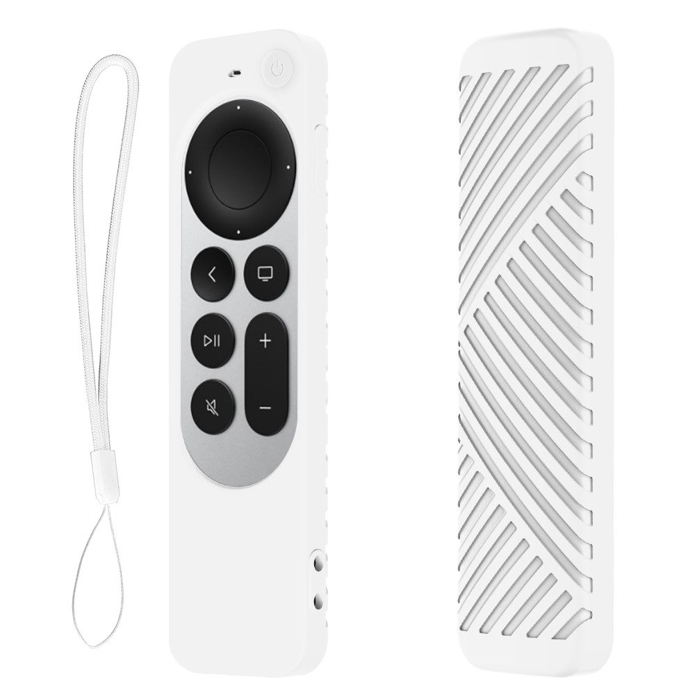 Apple TV 4K Remote (2022) silikondeksel med nøkkelbånd - Hvit