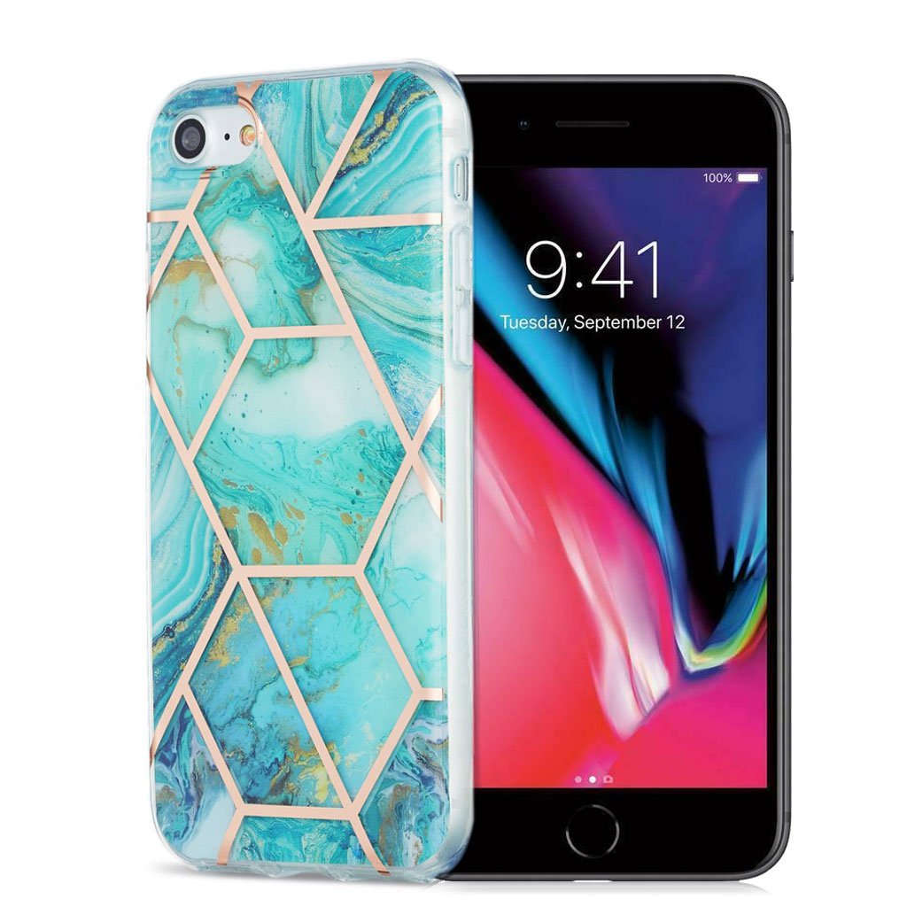 Bilde av Marble Iphone 7 / 8 Etui - Grønn / Gull / Hvit