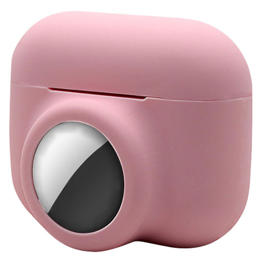 2-i-1 AirPods Pro / AirTags silikonetui - Rosa