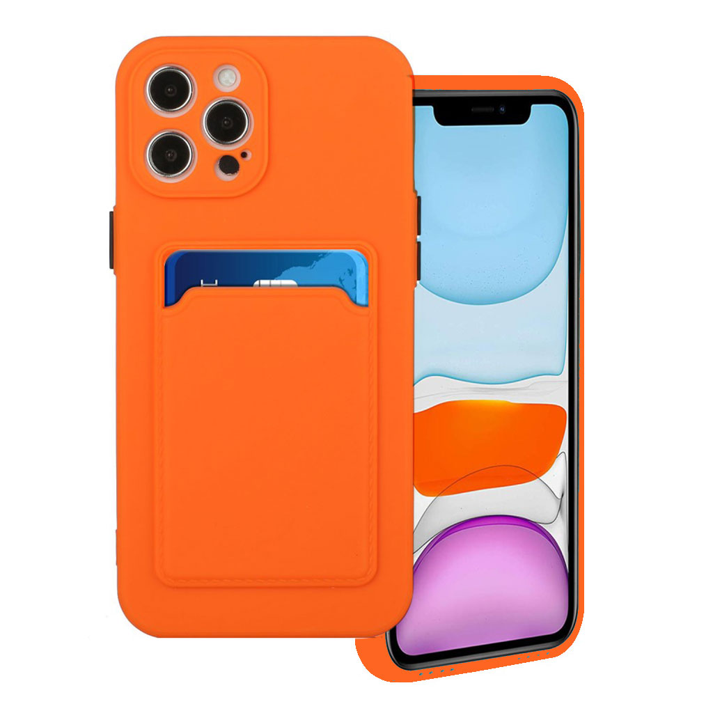 Card Holder Deksel til iPhone 12 / 12 Pro - Oransje