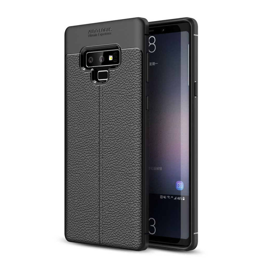 Bilde av Samsung Galaxy Note9 Beskyttelses Deksel Av Myk Silikon Og Plastikk Med Litchi Tekstur - Svart