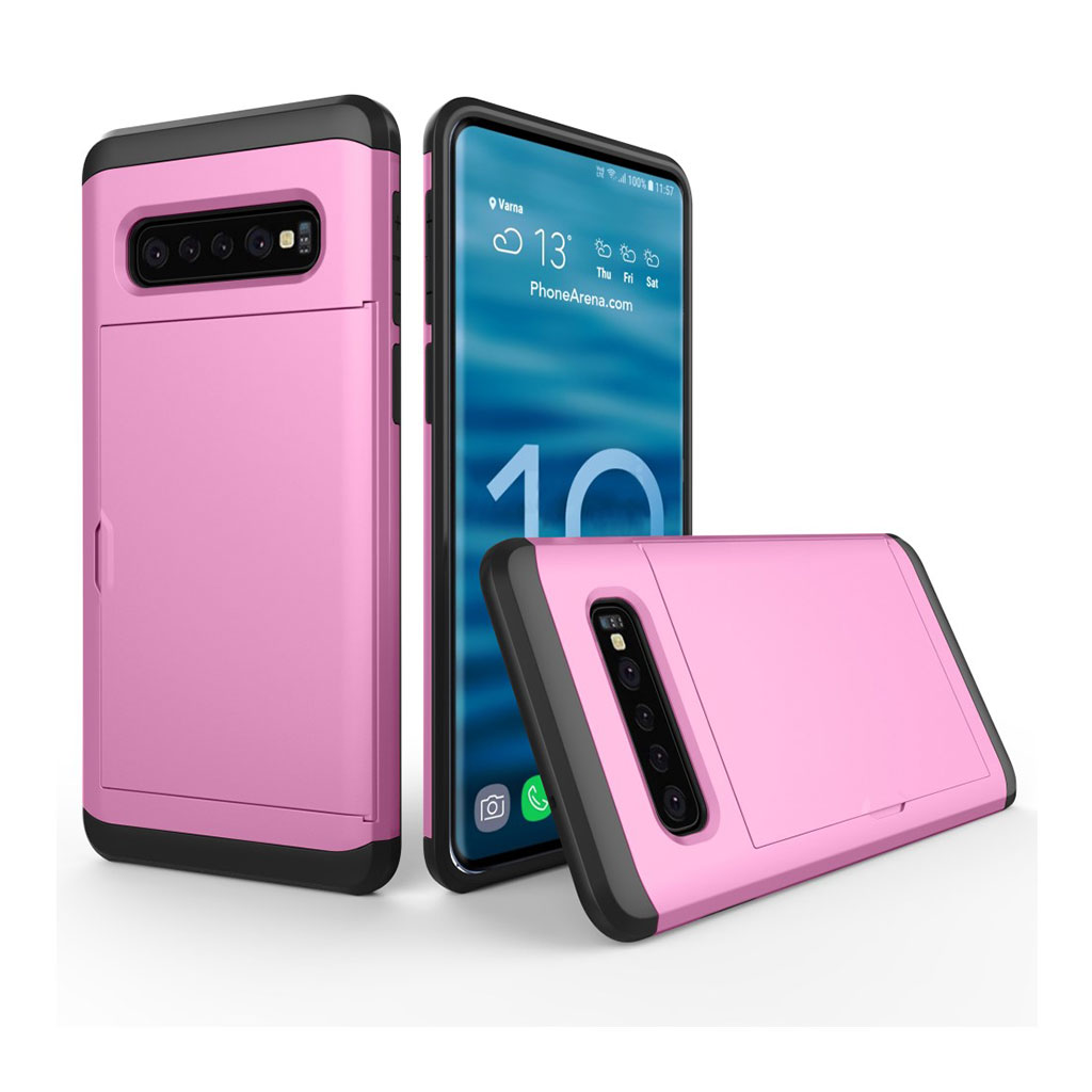 Samsung Galaxy s10 Hybrid Etui Og Kortholder - Rosa