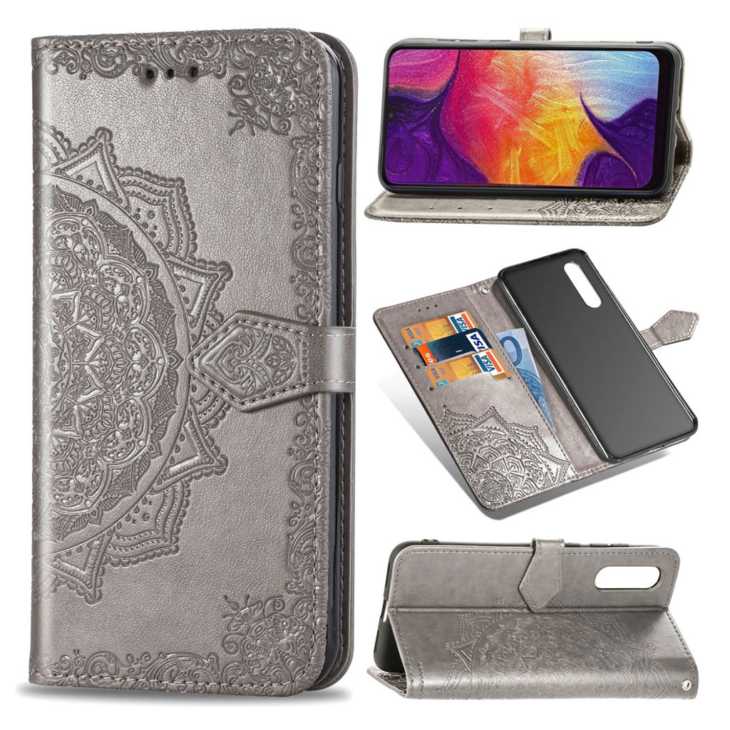 Mandala Samsung Galaxy A50 Flip case - Grå