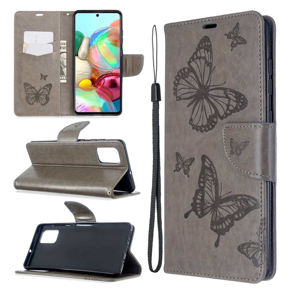 Bilde av Butterfly Samsung Galaxy A71 Flip Case - Grå