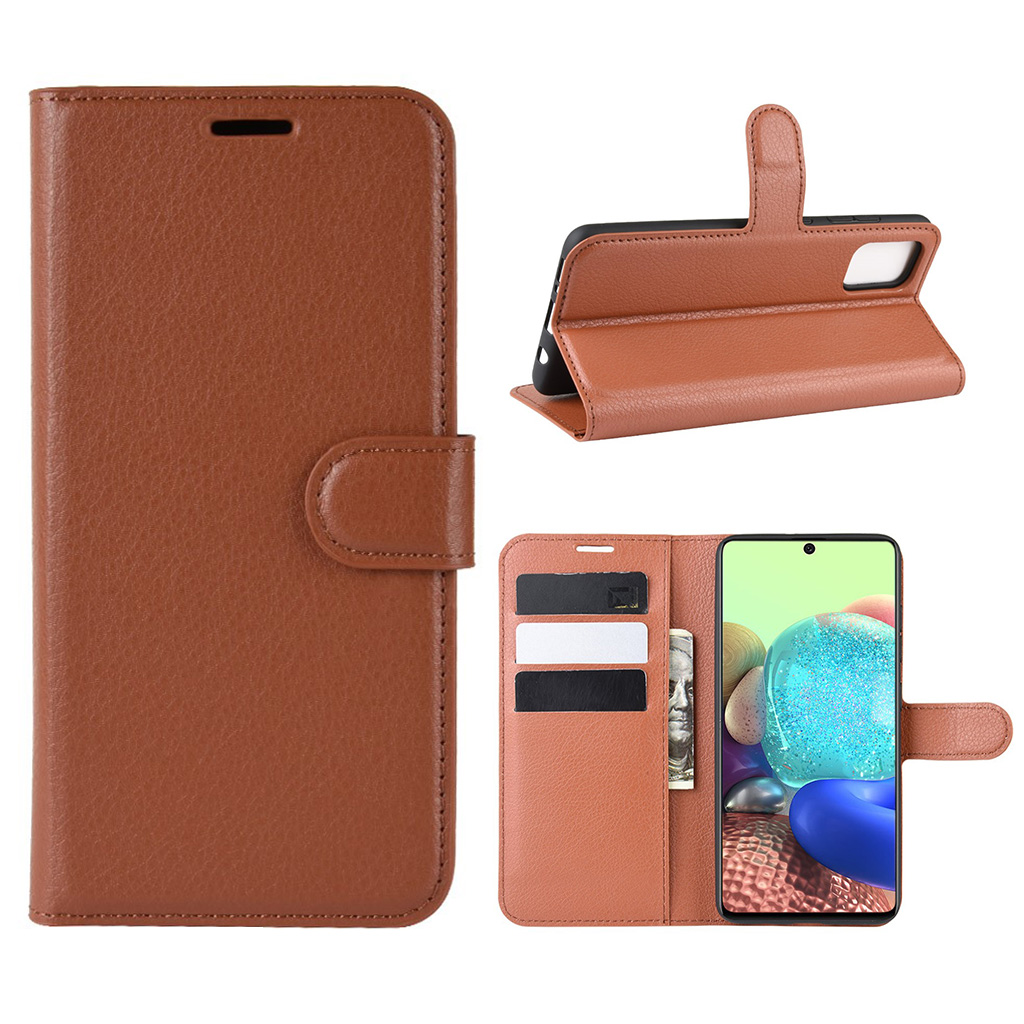 Classic Samsung Galaxy A71 5G flip etui - Brun