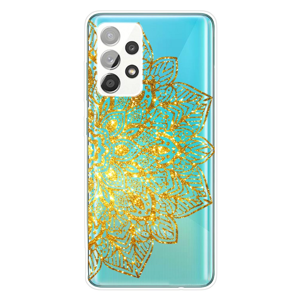 Deco Samsung Galaxy A52s 5G / A52 5g Etui - Golden Glitter Leaves