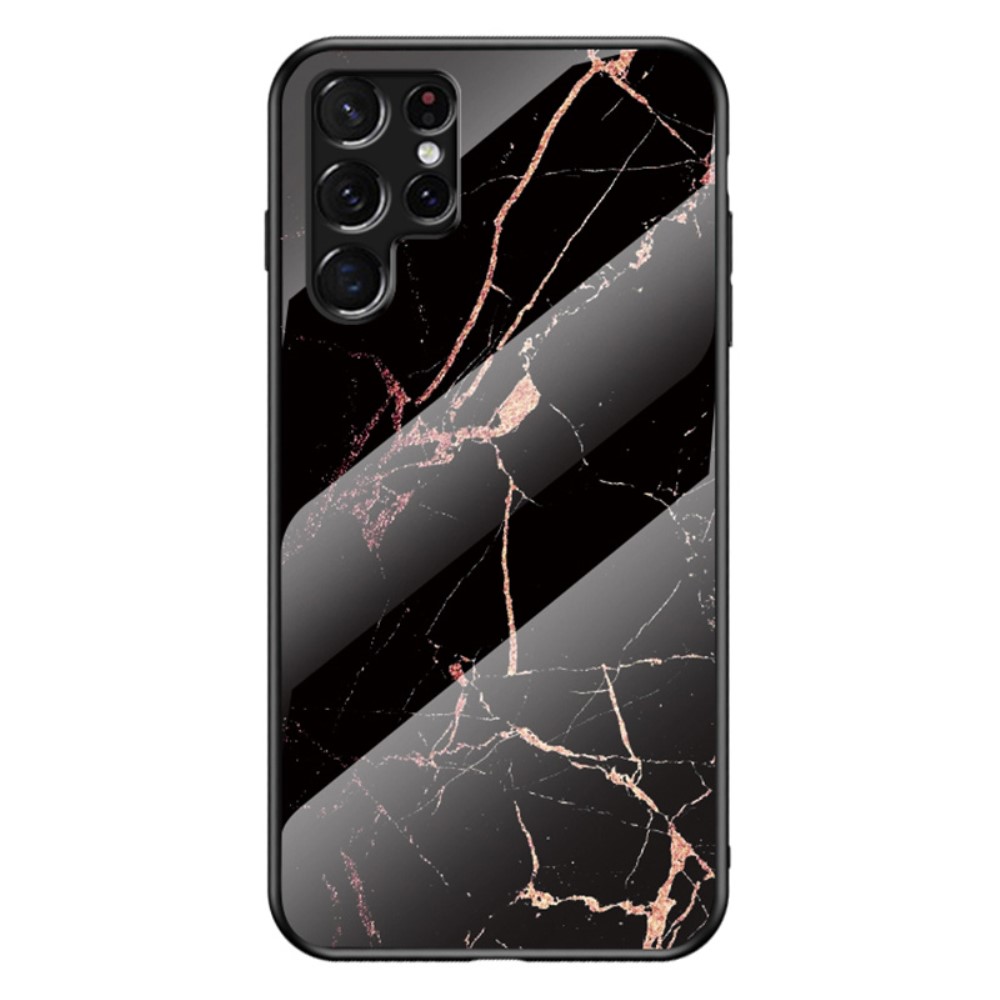 Fantasy Marble Samsung Galaxy S22 Ultra Deksel - Gold Svart Klinkekule