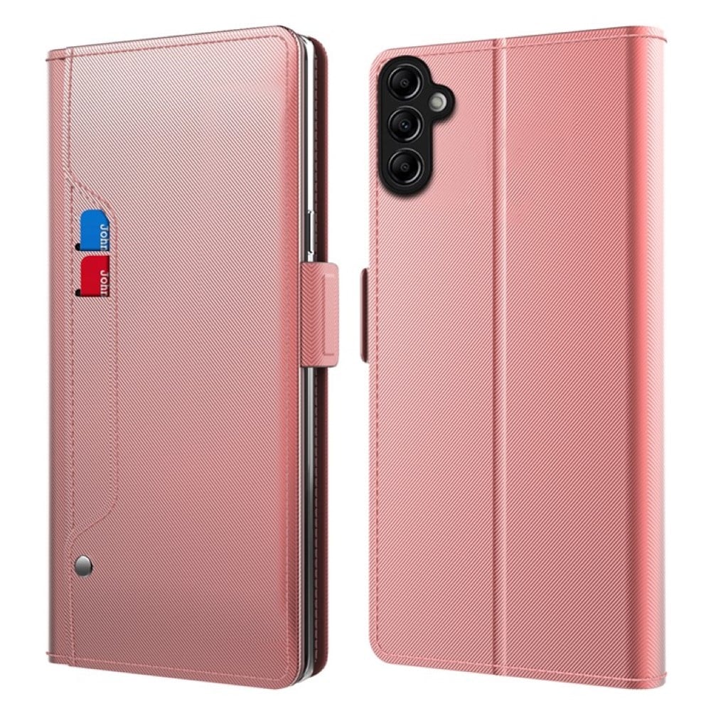 Phone Etui med Make-up Mirror og Slick Design til Samsung Galaxy A34 5G - Rose Gull