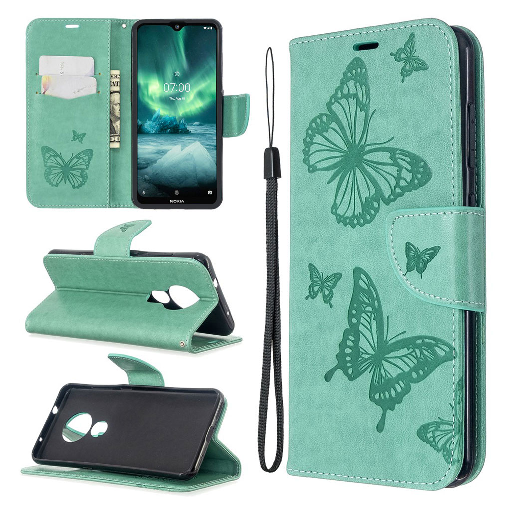 Butterfly Nokia 7.2 / 6.2 flip case - Grønn