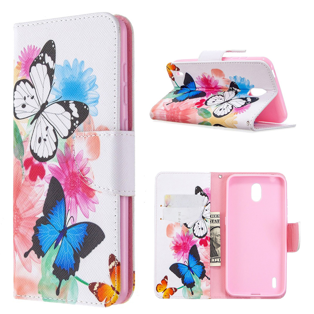 Wonderland Nokia 1.3 flip-etui - Sommerfugler Og Blomster