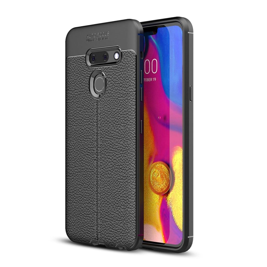 LG G8 Thinq Litchi Etui - Svart