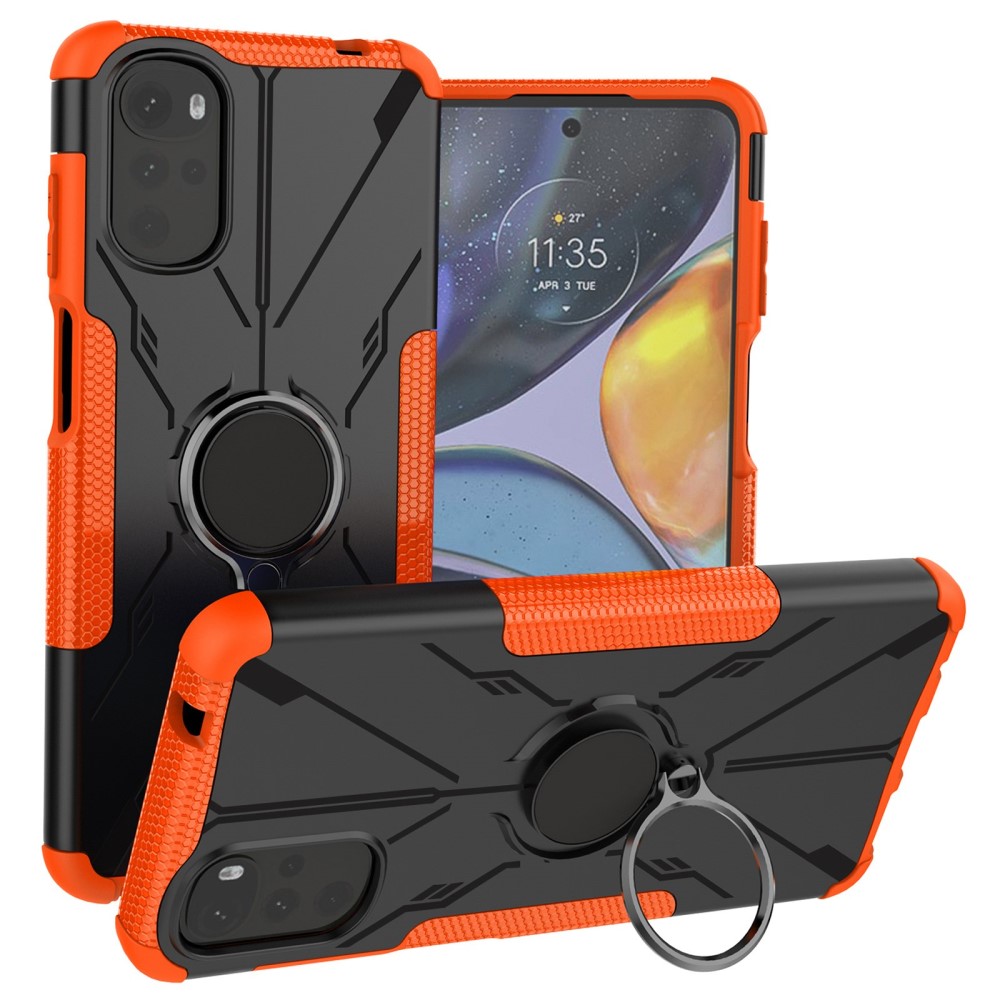 Kickstand-deksel med magnetisk ark for Motorola Moto E32 / G22 - Oransje