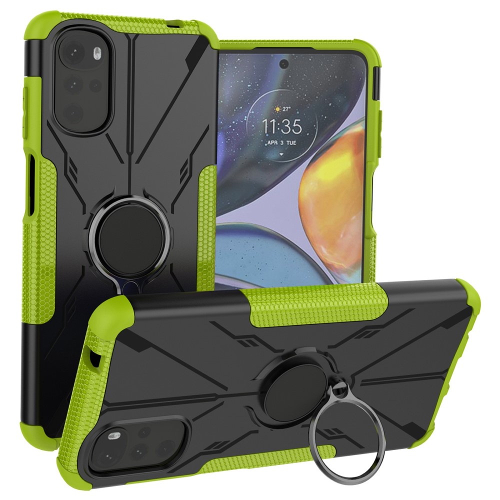 Kickstand-deksel med magnetisk ark for Motorola Moto E32 / G22 - Grønn