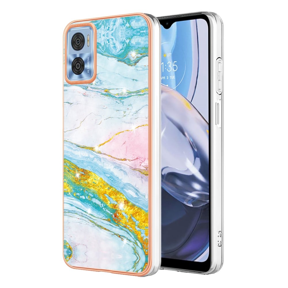 Marble Motorola Moto E22 / E22i Etui - Green Color Mix