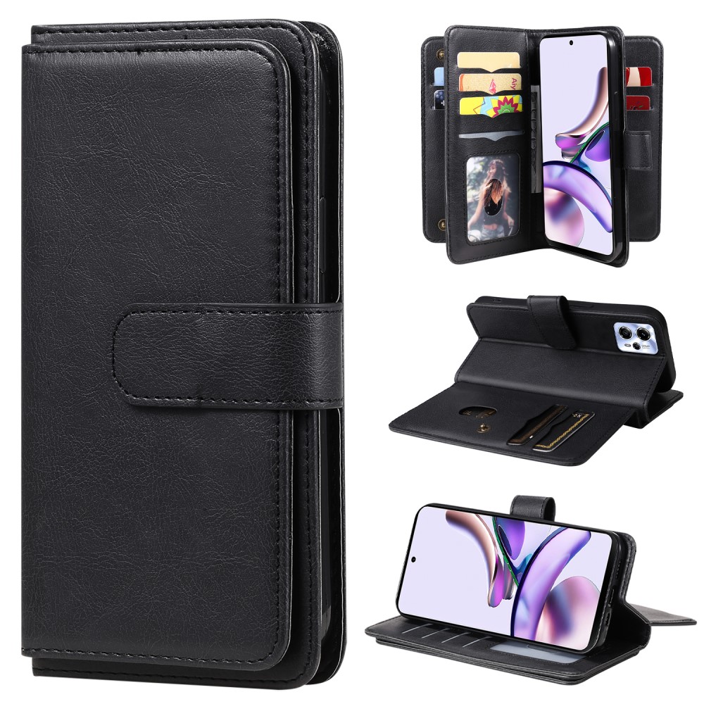 10-slot Lommebok Etui til Motorola Moto G23 / G53 / G13 - Svart