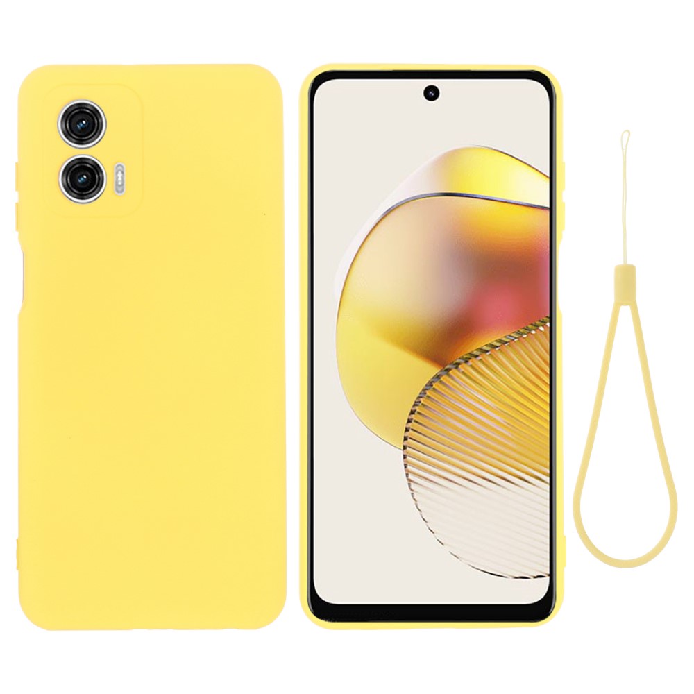 Matt flytende silikondeksel for Motorola Moto G73 - Gul