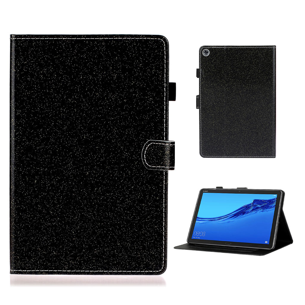 Bilde av Huawei Mediapad M5 Lite 10 Glitter Shiny Leather Flip Case - Black