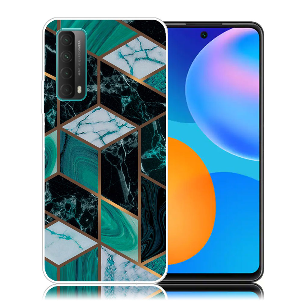 Marble Huawei Y7A / P Smart 2021 Etui - Smaragd Klinkekule