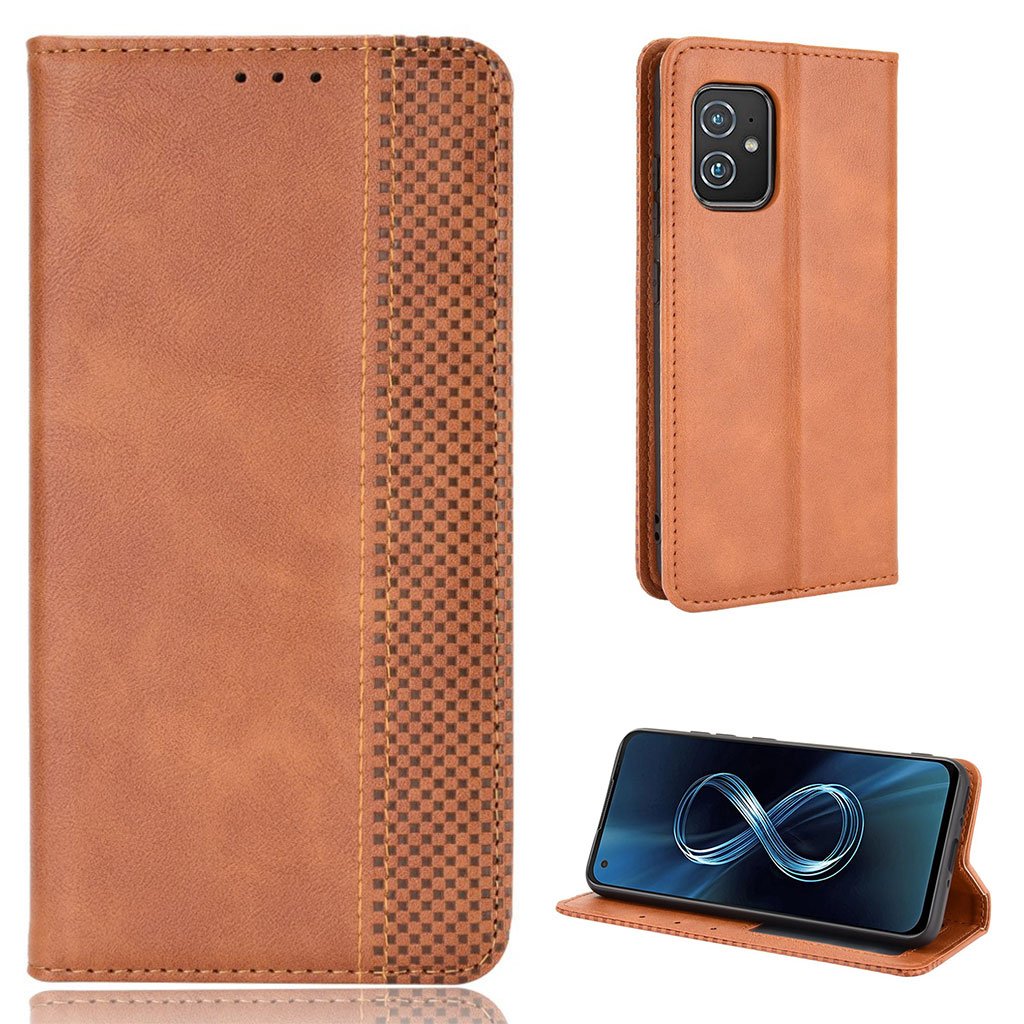 Bofink Vintage Asus Zenfone 8 Lær Etui - Brun