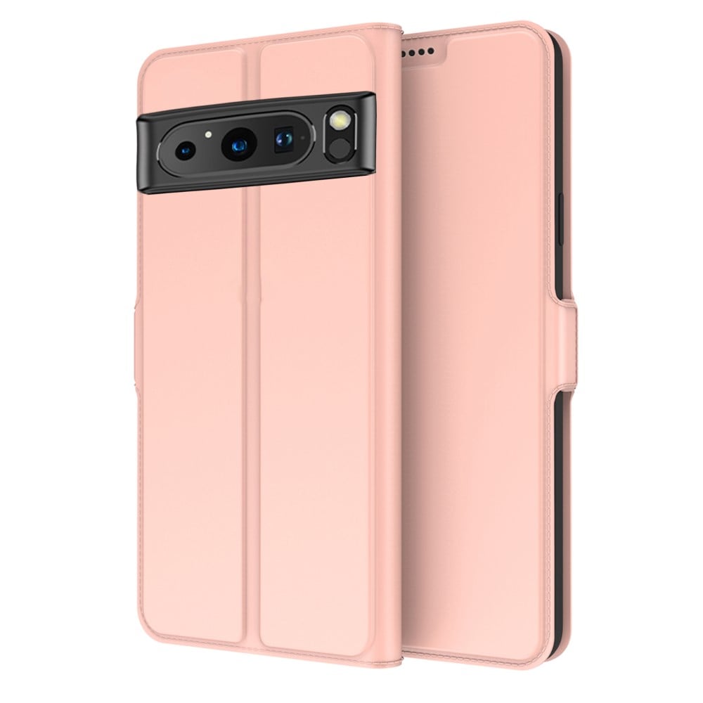 Glatt og tynt premium PU-skinnetui for Google Pixel 8 - Rose Gull