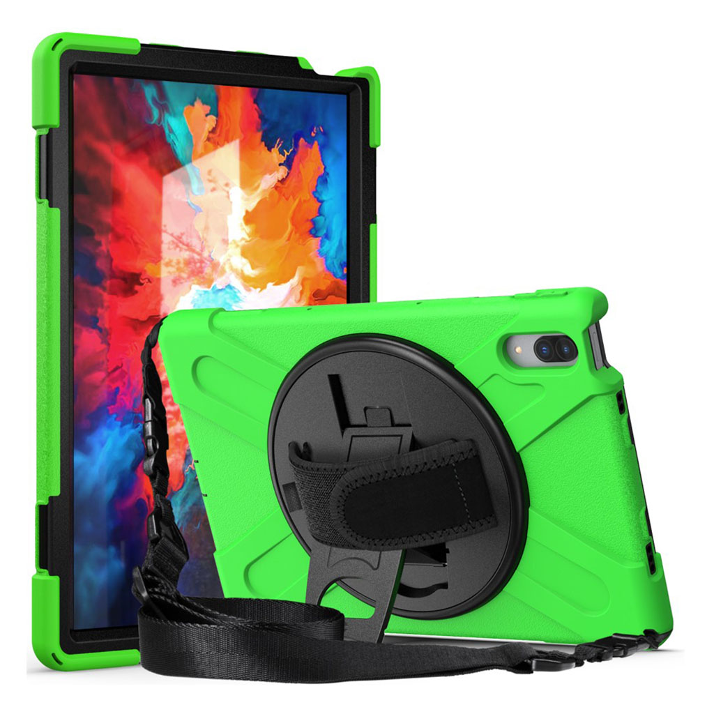 Bilde av 360 Degree Kickstand + Silicone Case With Strap For Lenovo Tab P11 Pro - Green