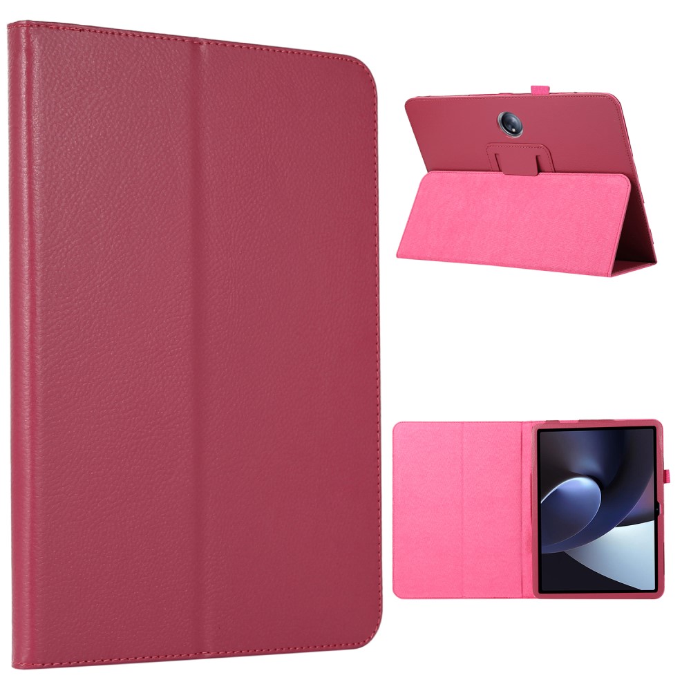 Sammenleggbart etui med Lichi-tekstur for OnePlus Pad - Rose