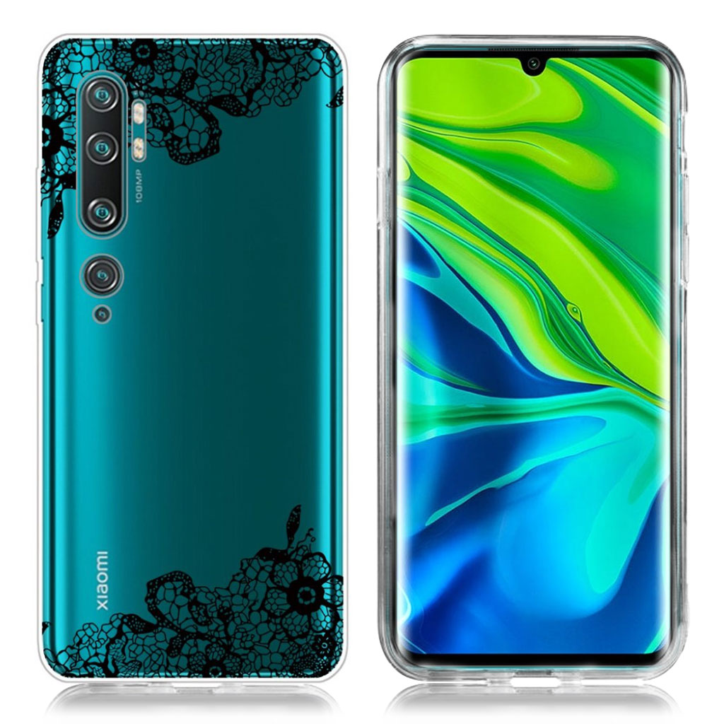 Deco Xiaomi Mi CC9 Pro / Mi Note 10 deksel - Svart Flower