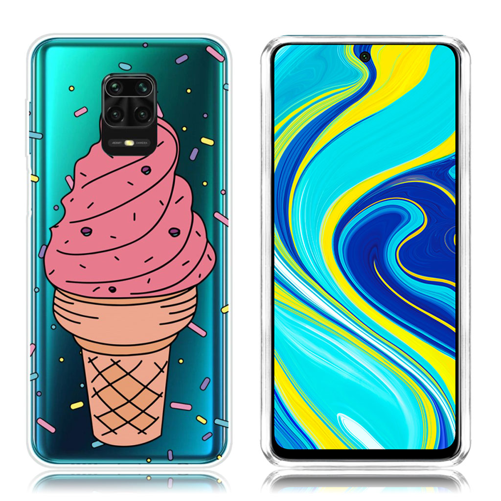 Deco Xiaomi Redmi Note 9 Pro / Note 9S / 9 Pro Max deksel - Rød iskrem